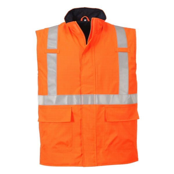 Bizflame Rain Hi-Vis Antistatic FR Bodywarmer - Image 2