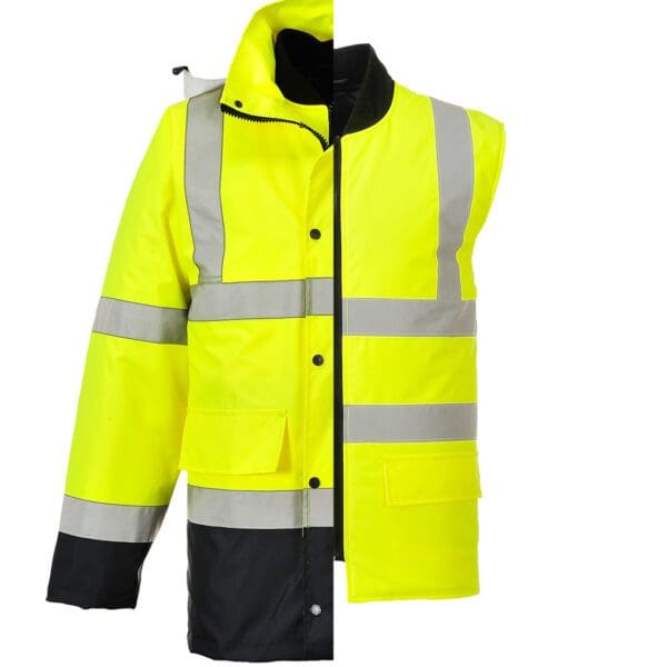 Hi-Vis 4-in-1 Contrast Traffic Jacket - Image 11