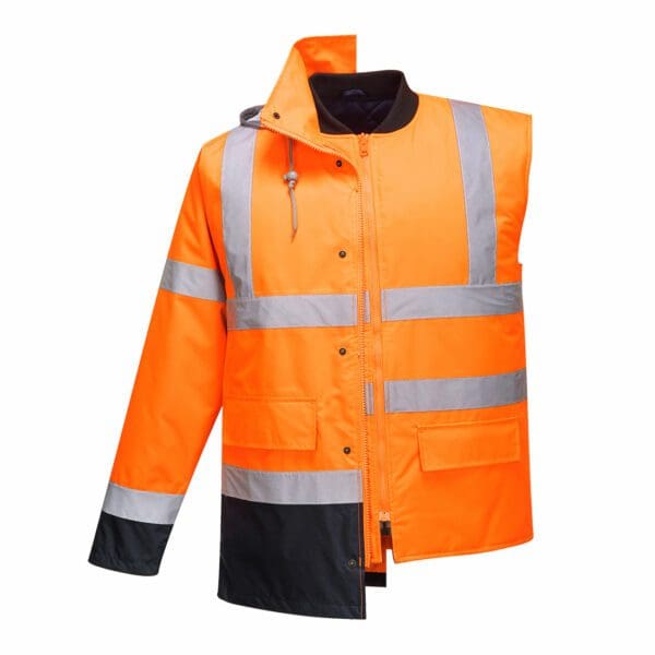 Hi-Vis 4-in-1 Contrast Traffic Jacket - Image 5