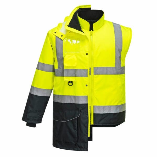 Hi-Vis 7-in-1 Contrast Traffic Jacket - Image 11