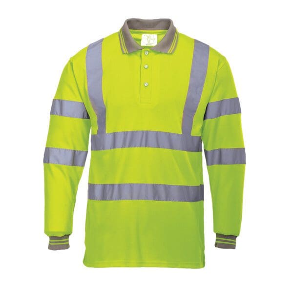 Hi-Vis Long Sleeved Polo - Image 2