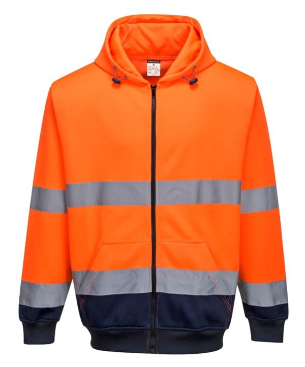 Two-Tone Zip Front Hoodie