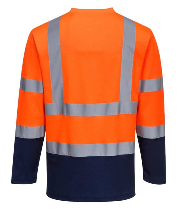 Two-Tone Long Sleeved Cotton Comfort T-Shirt - Image 2