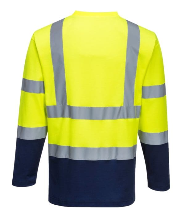 Two-Tone Long Sleeved Cotton Comfort T-Shirt - Image 4