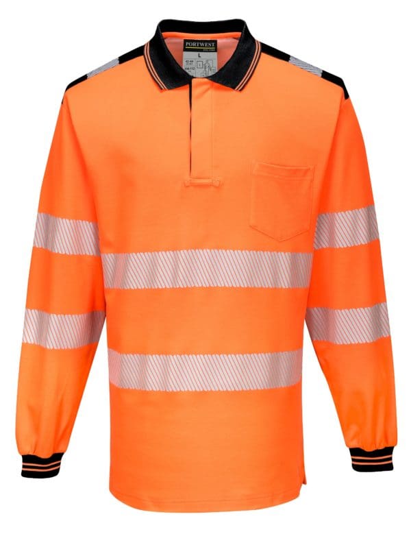 PW3 Hi-Vis Long Sleeve Polo Shirt