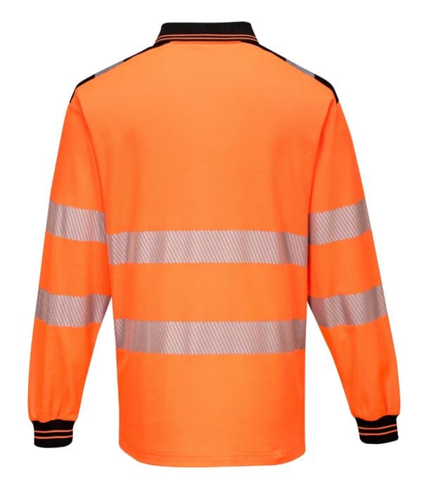 PW3 Hi-Vis Long Sleeve Polo Shirt - Image 2