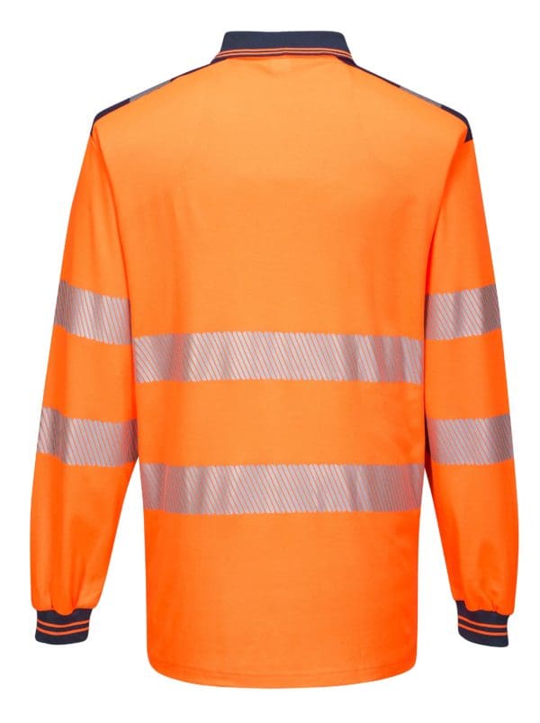 PW3 Hi-Vis Long Sleeve Polo Shirt - Image 6
