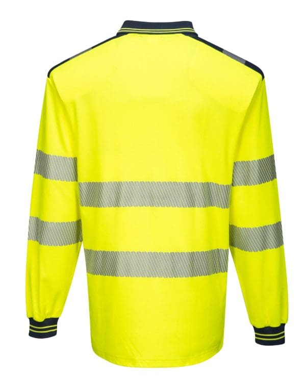 PW3 Hi-Vis Long Sleeve Polo Shirt - Image 8