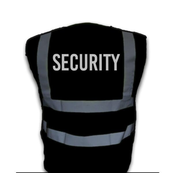 Black Hi Vis waistcoat - SECURITY PRINTED