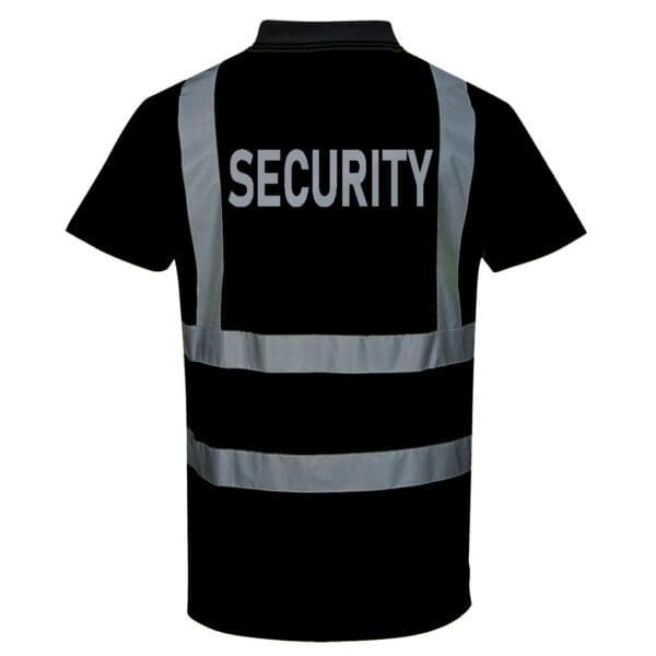 Hi Vis Black Polo Shirt - SECURITY PRINTED