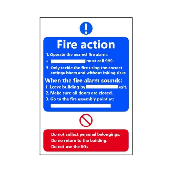 Fire Action Procedure Sign
