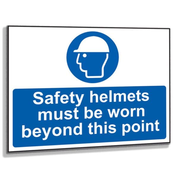Safety helmets must be worn beyond this point - Self-Adhesive Vinyl