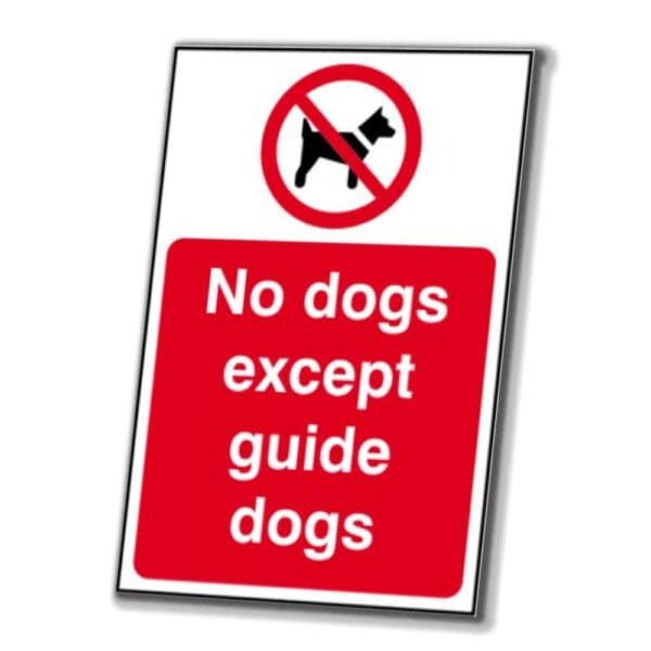 No dogs except guide dogs