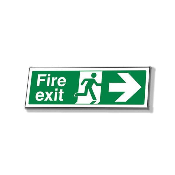 Fire exit (Man arrow right) Safety Sign