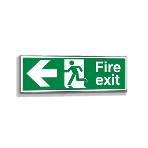 Fire exit (Man arrow left) Safety Sign