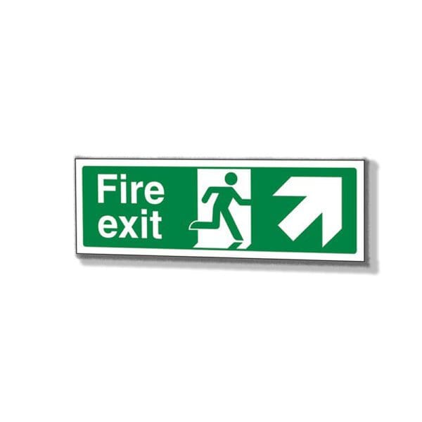 Fire Exit (Man Arrow up right) Safety Sign