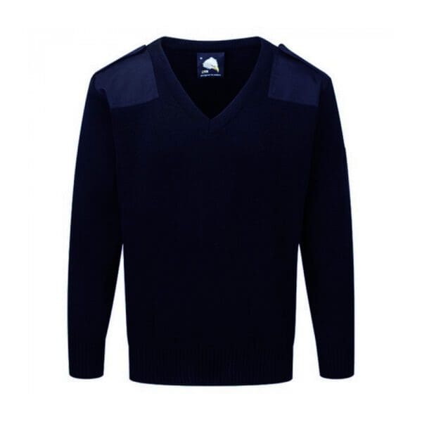 Unisex V Neck Premium Security Jumper DISCONTINUED - SIZES LARGE AND XL  IN BLACK LEFT - Image 2