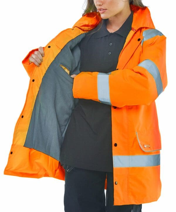 Fleece Lined High Visibility Foulweather Traffic Jacket