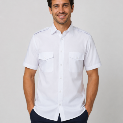 White Short Sleeved Pilot Shirt