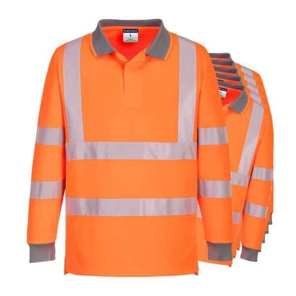 Eco Hi-Vis Long Sleeve Polo (6 Pack)