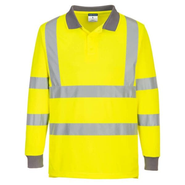 Eco Hi-Vis Long Sleeve Polo (6 Pack) - Image 2