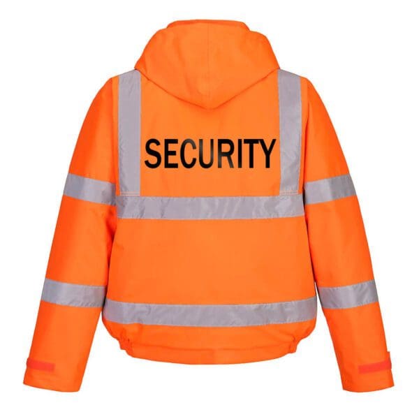 Hi Vis Bomber with Phone Pocket - SECURITY ON BACK - Image 2