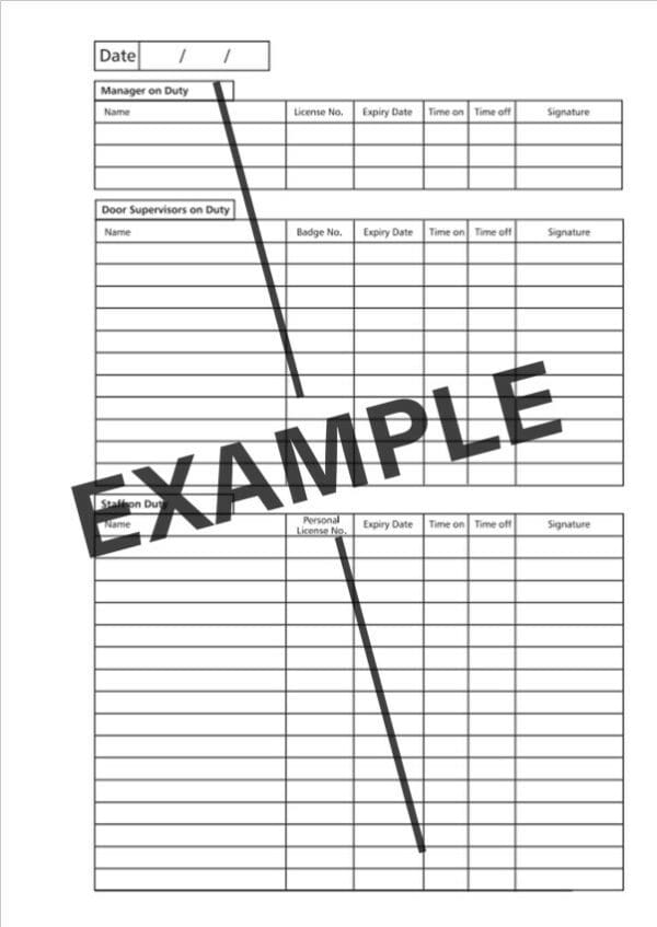 Lap Dancing Club - Safety & Security Log Book - Image 3