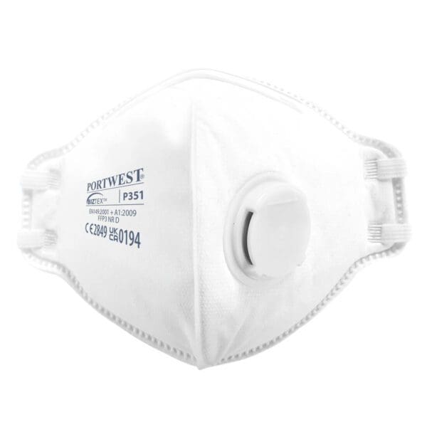 FFP3 Valved Dolomite Fold Flat Respirator - Box of 20