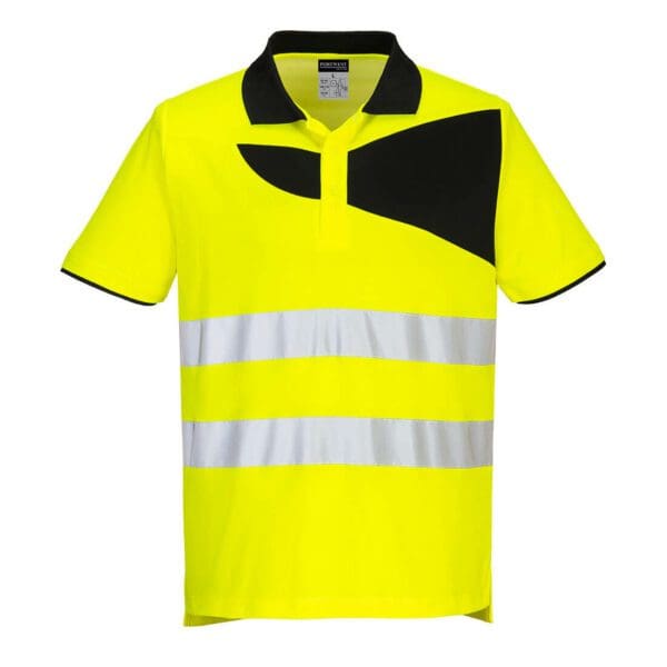 PW2 Hi-Vis Short Sleeve Polo Shirt - Image 2
