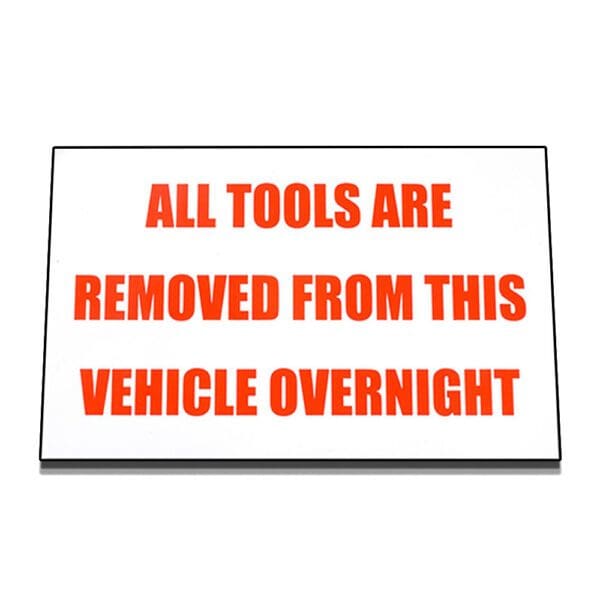 All Tools are Removed from this Vehicle Sticker