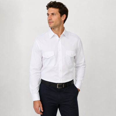 White Long Sleeved Pilot Shirt