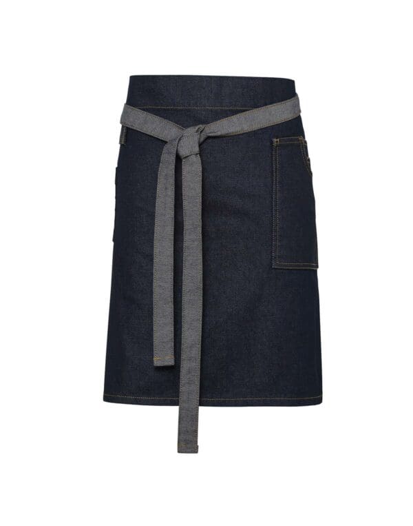 'Division' Waxed Look Denim Waist Apron - Image 2