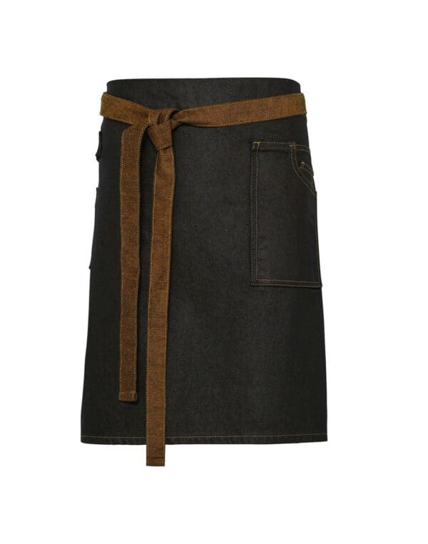 'Division' Waxed Look Denim Waist Apron - Image 4