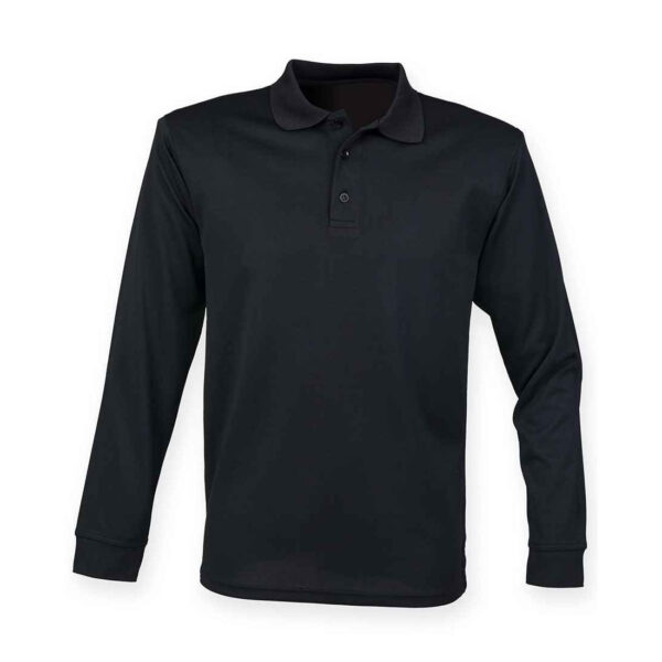Henbury Unisex Long Sleeve Coolplus® Piqué Polo Shirt