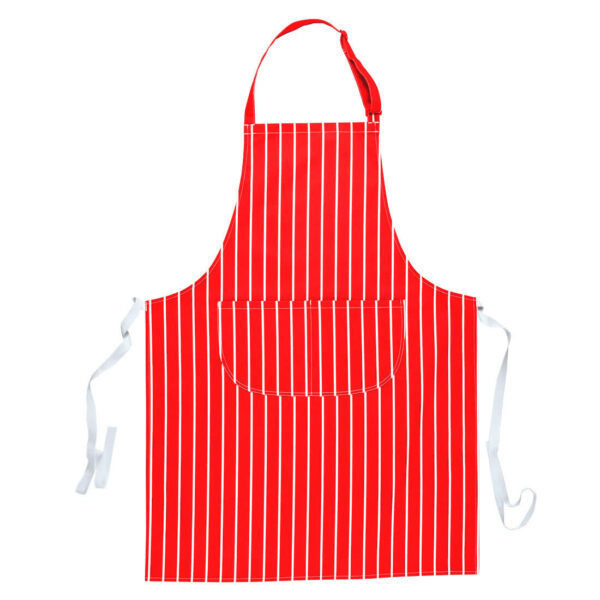 Butchers Apron with Pocket- Red / White