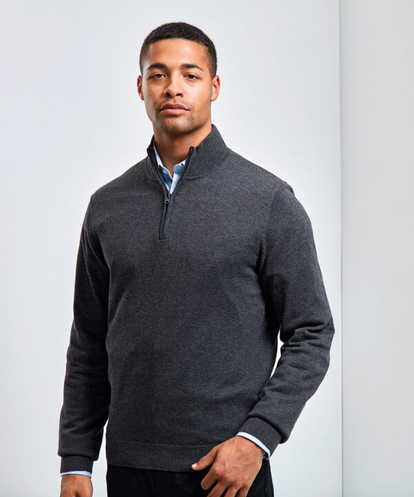 PR695 Premier Zip Neck Sweater - Image 2