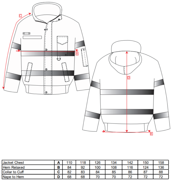 Iona HI Vis Navy Bomber Jacket Security Printed - Image 3