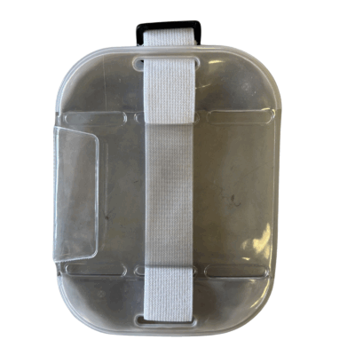 Silver with White Elastic ID Holder