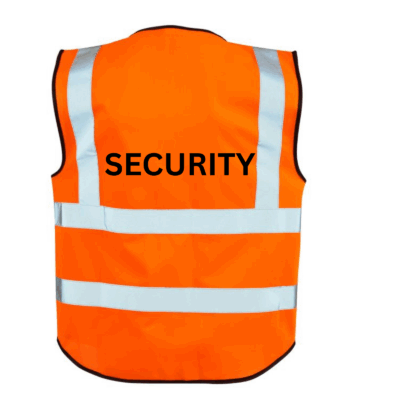 Hi Vis Orange Vest with SECURITY Printed