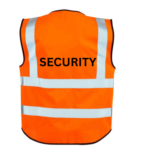 Hi Vis Orange Vest with SECURITY Printed