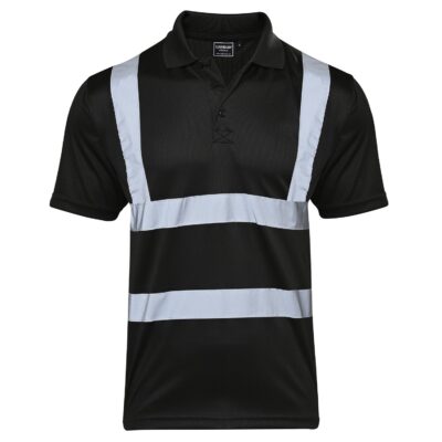 Black Polo with Hi Vis Bands