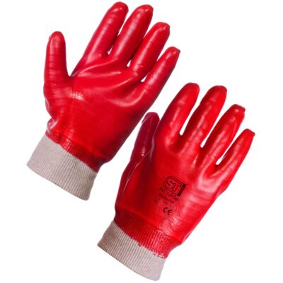 Supertouch PVC Full Dip Knit Wrist Gloves Pack of 12