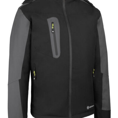 Padded Rain Jacket - Black / Grey - Size Large