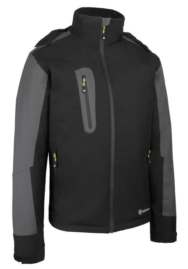 Padded Rain Jacket - Black / Grey - Size Large