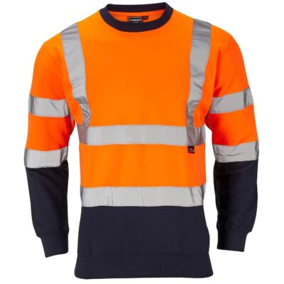 Supertouch Hi-Vis 2 Tone Orange Navy Sweatshirt