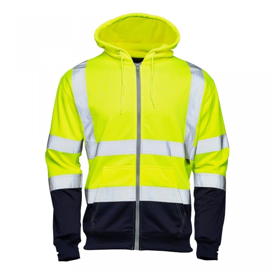 Supertouch Hi Vis 2 Tone Hooded Zipped Sweatshirt - Image 2