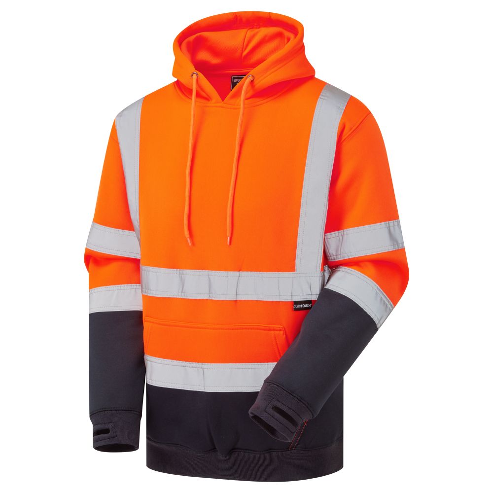 Supertouch Hi Vis Orange 2 Tone Hooded Sweatshirt