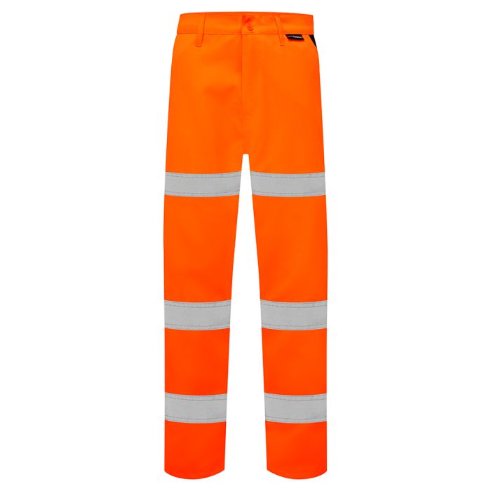 Hi Vis Polycotton 3 Band Trousers – Orange