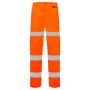 Hi Vis Polycotton 3 Band Trousers - Orange - Image 2