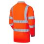 Hi-Vis Birds Eye Long Sleeved Polo - Orange - Image 2